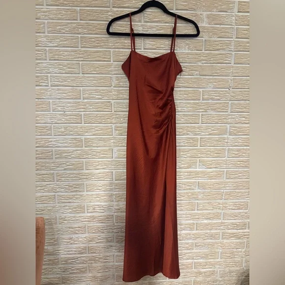 Slip Maxi Dress in Deep Rust - Picture 1 of 4